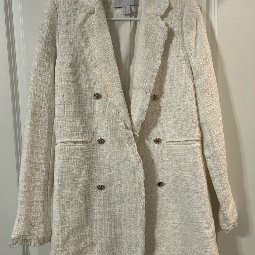 Carolina Belle Textured Cream Blazer